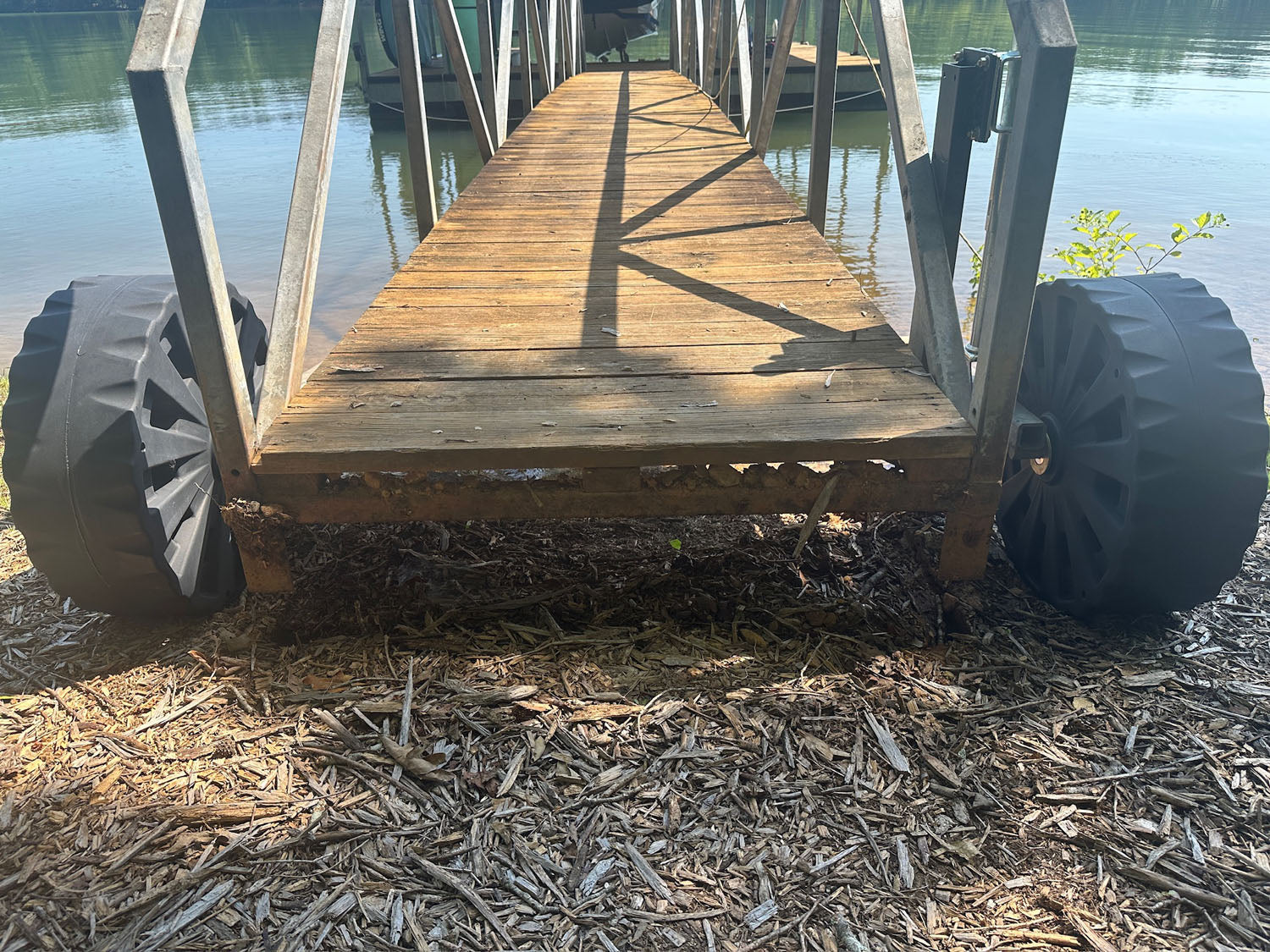 The Smart Ass BigWheel Dock Wheel Upgrade Kit installed and jacked up