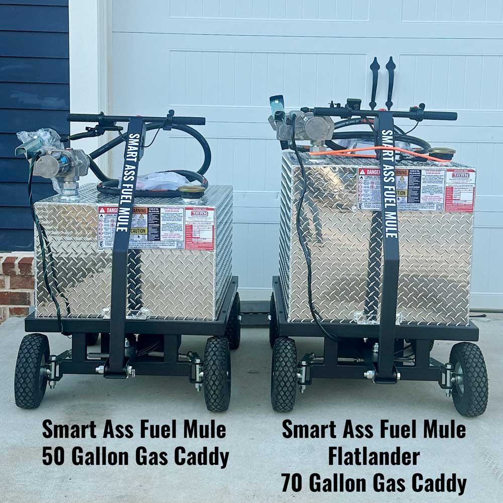Smart Ass Fuel Mule 50gal versus Flatlander 70gal Size Comparison