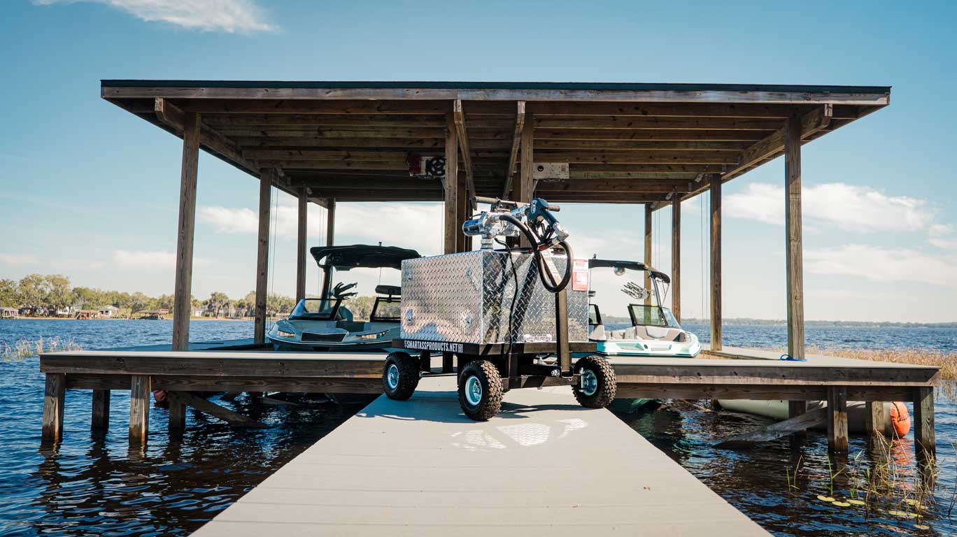 Sean Silveira and Jett Lambert's Smart Ass Fuel Mule on their dock