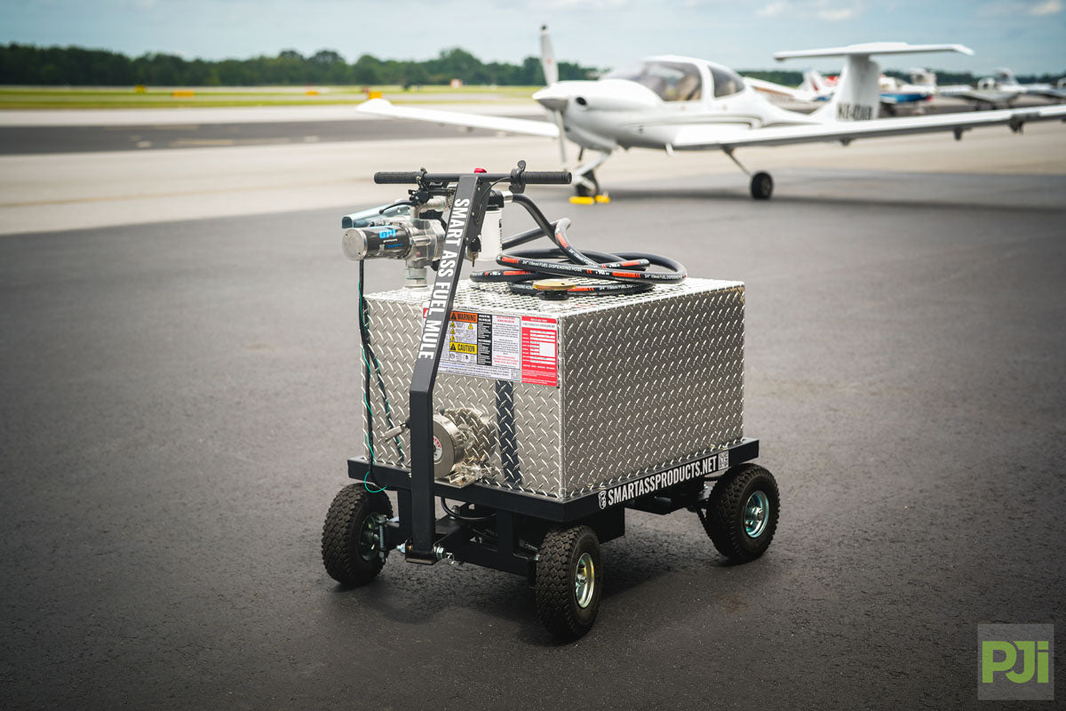 Smart Ass Fuel Mule Aircraft Fueling Caddy and Diamond DA40 in the background