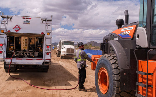 Mobile portable fuel station setup supporting large-scale field fueling operations