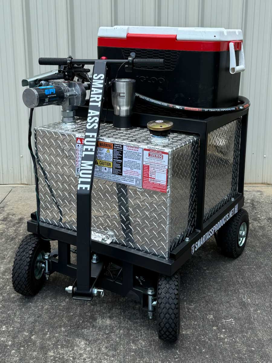 Smart Ass Fuel Mule 50gal Fuel Caddy with Piggyback Cooler and Cargo Carrier with cooler 1
