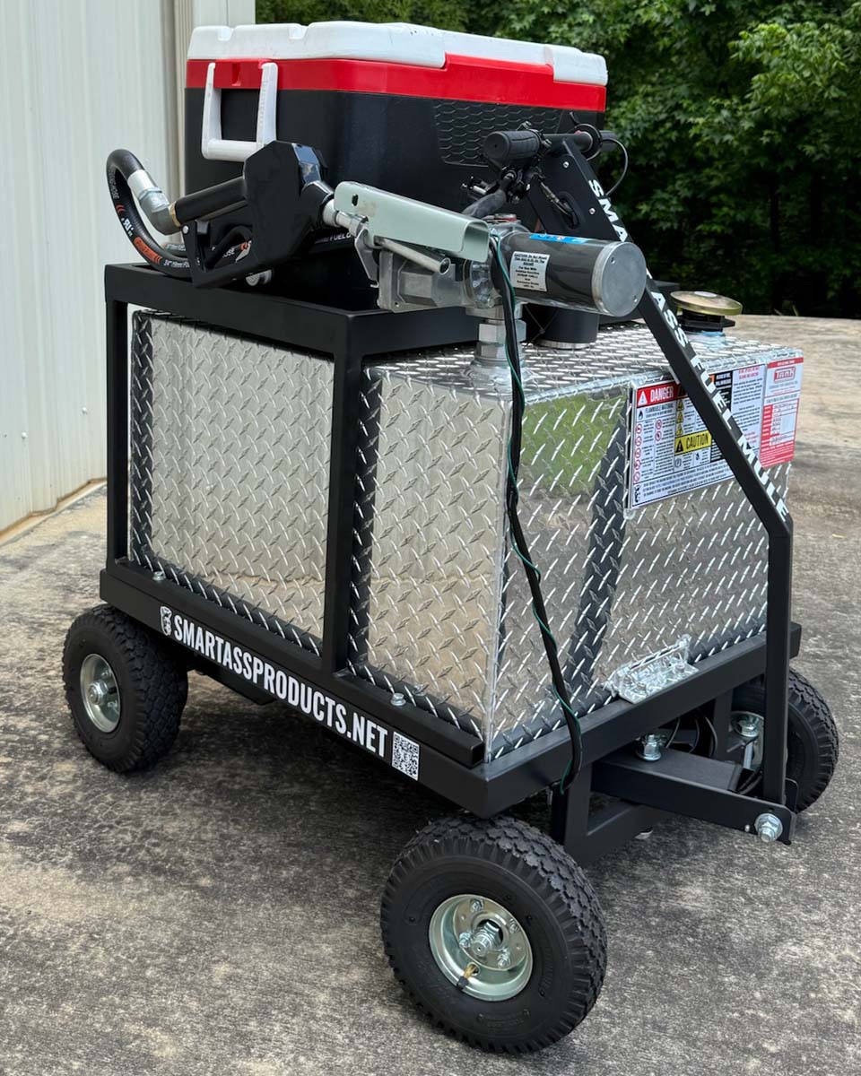Smart Ass Fuel Mule 50gal Fuel Caddy with Piggyback Cooler and Cargo Carrier with cooler 2