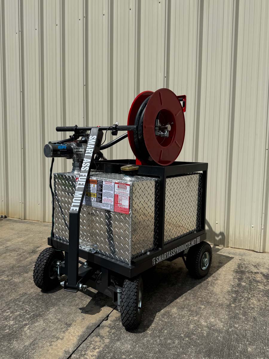 Smart Ass Fuel Mule 50gal Fuel Caddy with Piggyback Hose Reel Mount 1